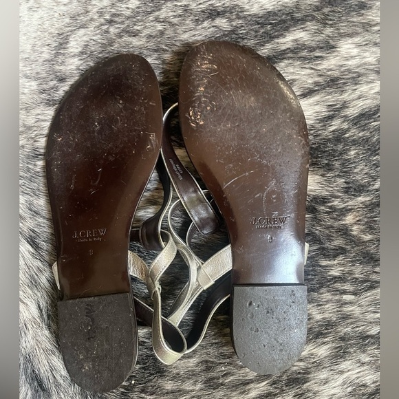 J. Crew Made in Italy Silver Gladiator Sandal - Picture 9 of 11